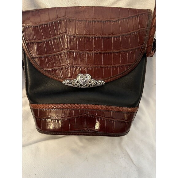 Vintage 1996 Melanie Bucket Shoulder Bag Brighton Long Strap Croc Leather - Picture 8 of 10